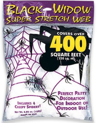 "White Superstretch Spider Web Decoration"