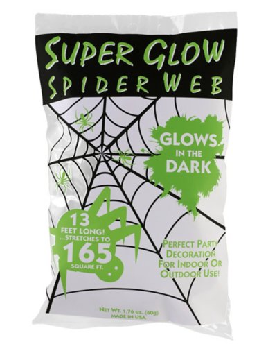 "Glow in the Dark Spider Web Decoration"