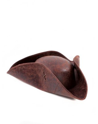 "Brown Distressed Pirate Hat"