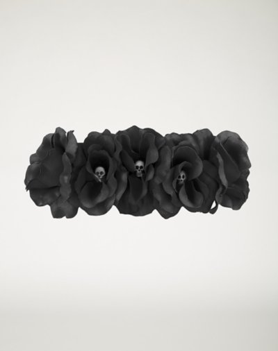 "Black Rose Skull Headband"
