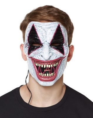 "Laughing EL Wire Riot Clown Half Mask"