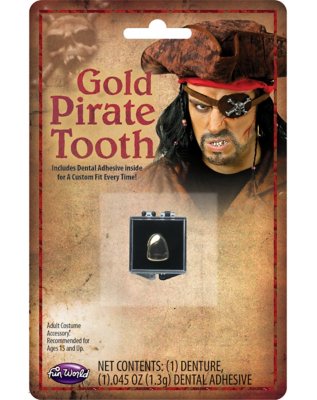 "Gold-Tone Pirate Tooth"