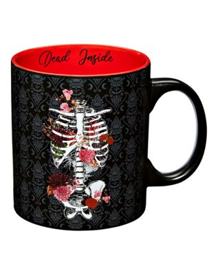 "Dead Inside Floral Skeleton Coffee Mug 20 oz."