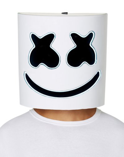 "Adult Light-Up LED Marshmello Half Mask"