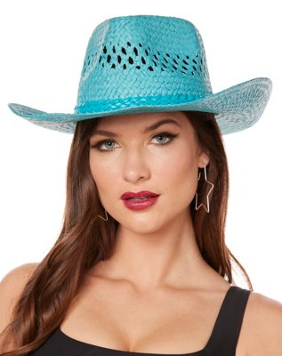 "Blue Straw Cowboy Hat"