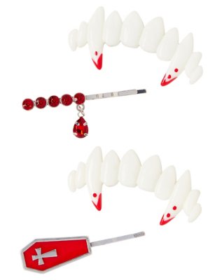 "Vampire Teeth Hair Clips"