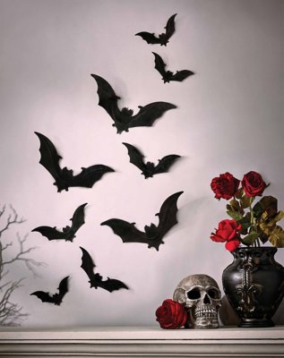 "Gothic Noir Bat Decals - 9 Pack"