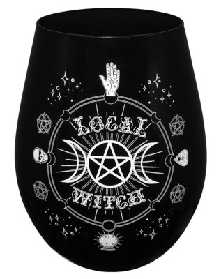 "Mystical Arts Stemless Local Witch Glass"