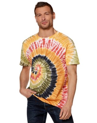 "Orange and Green Tie-Dye T Shirt"