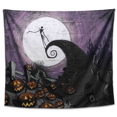 "Jack Skellington Silhouette Tapestry - The Nightmare Before Christmas"