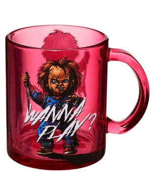 "Wanna Play Glass Coffee Mug 17.5 oz. - Child's Play"
