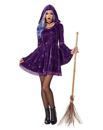 "Adult Coven Witch Hooded Dress"