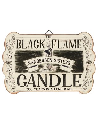 "Black Flame Candle Sign - Hocus Pocus"