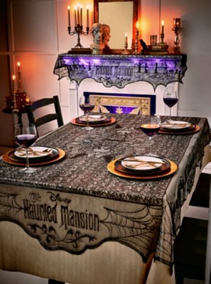 "Haunted Mansion Metallic Lace Tablecloth"