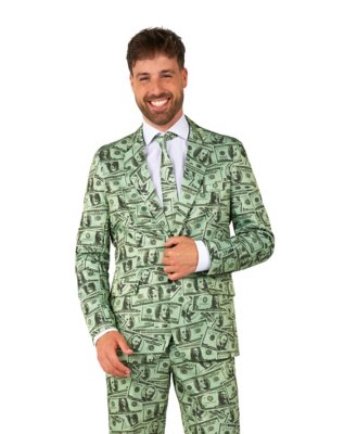 "Adult Money Printed Suit Costume"