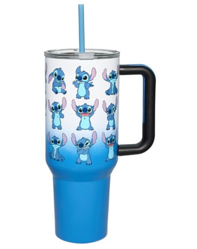 Silly Stitch Portable Travel Tumbler with Straw 40 oz. - Lilo & Stitch