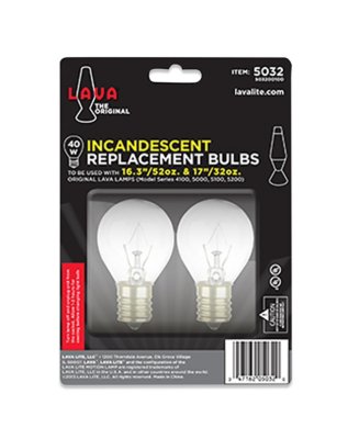 "40 Watt Incandescent Lava Lamp Replacement Light Bulb Pack"