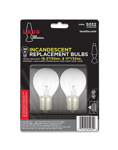 "40 Watt Incandescent Lava Lamp Replacement Light Bulb Pack"