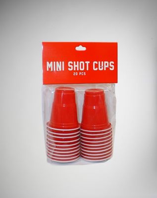 Red Mini Shot Glass Set Plastic 12 Oz Spencers 9934