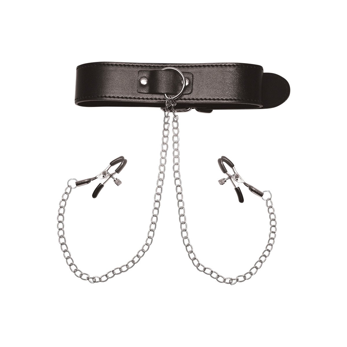 Collar with Nipple Clamps - Pleasure Bound
