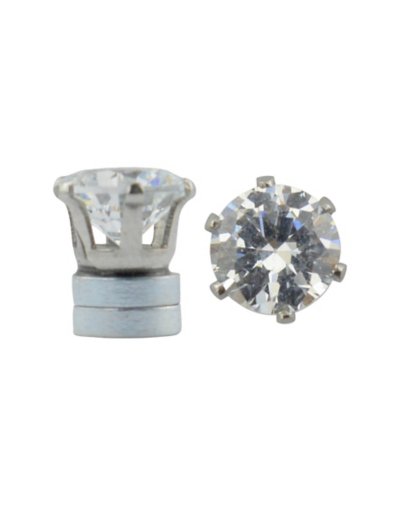 CZ Hexagon Magnetic Fake Stud Earrings