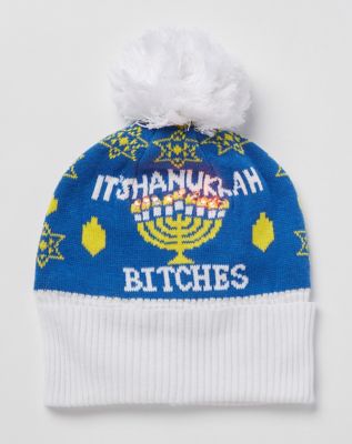 Its Hanukkah Bitches Pom Beanie Hat - Spencer’s