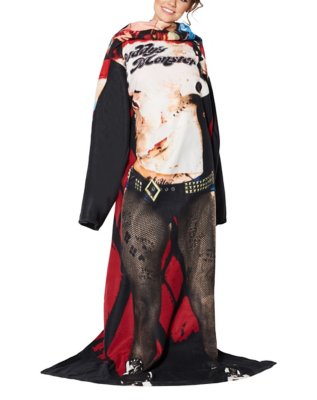 "Harley Quinn Blanket with Sleeves"
