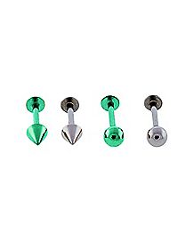 lip labret rings gauge ring pack spike ball