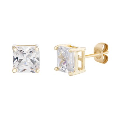 Square CZ Stud Earrings