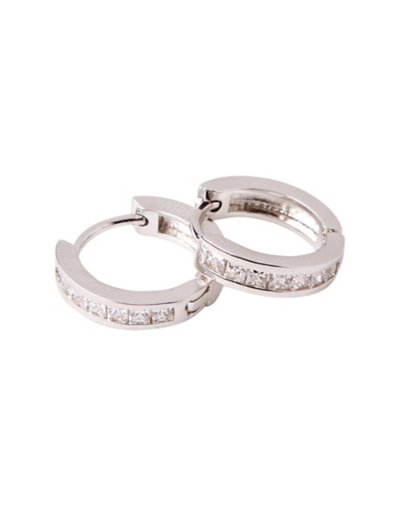 CZ Huggie Earrings - 16 Gauge