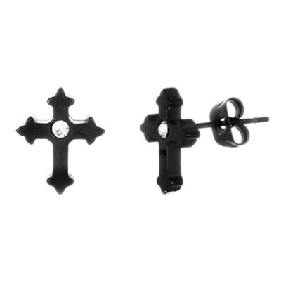 CZ Cross Earrings