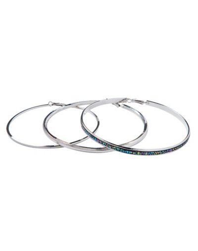 Glitter Hoop Earrings - 3 Pack