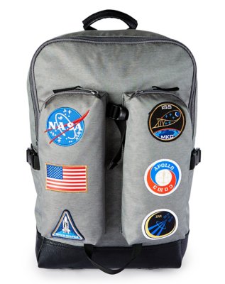 "NASA Patches Built-Up Backpack"