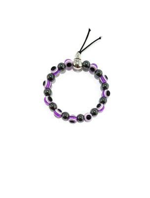 "Purple Evil Eye Beaded Bracelet"