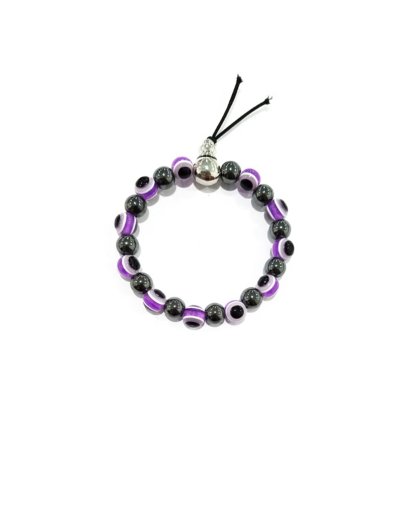 Purple Evil Eye Beaded Bracelet