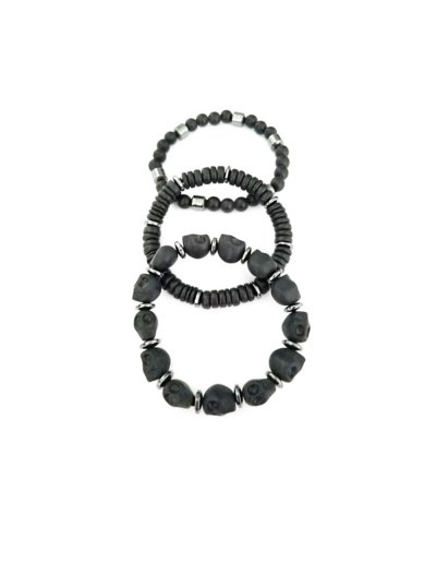 Multi-Pack Skull Bead Bracelets - 3 Pack