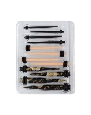 "Goldtone Rose Ear Tapers Kit - 6 Pair"