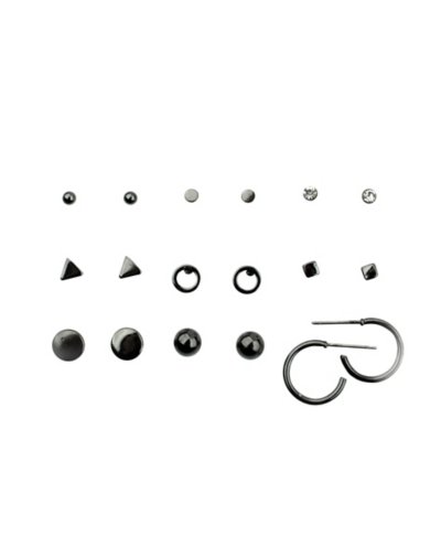 Hematite Stud Earrings - 9 Pair