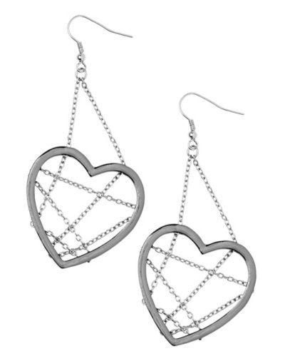 Web Heart Dangle Earrings