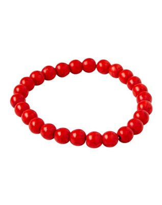 "Semi-Precious Red Jasper Beaded Bracelet"