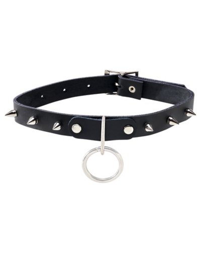 Ring Spiked Choker Necklace