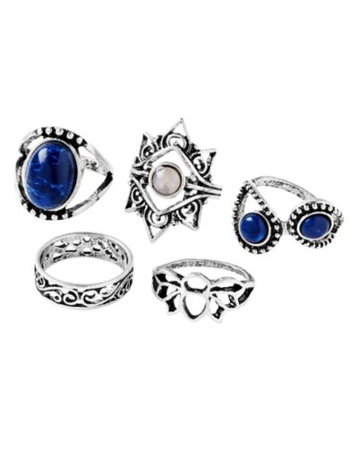 Multi-Pack Stone Rings - 5 Pack