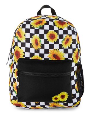 "Checkered Sunflower Backpack"