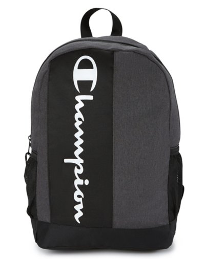 Black and Gray Vertical Logo Backpack - Champion