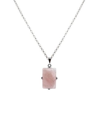 "Rose Quartz Pendant Necklace"