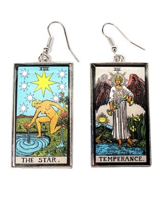 "The Star and Temperance Tarot Card Dangle Earrings"