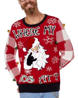 Ugly Christmas Sweater Sweatshirt, I Do It For The Ho's