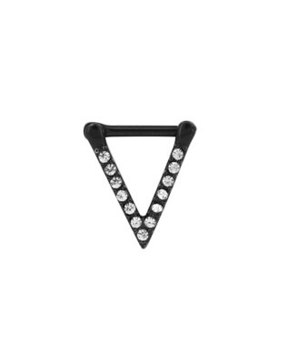 "CZ V-Shaped Clicker Septum Ring - 16 Gauge"