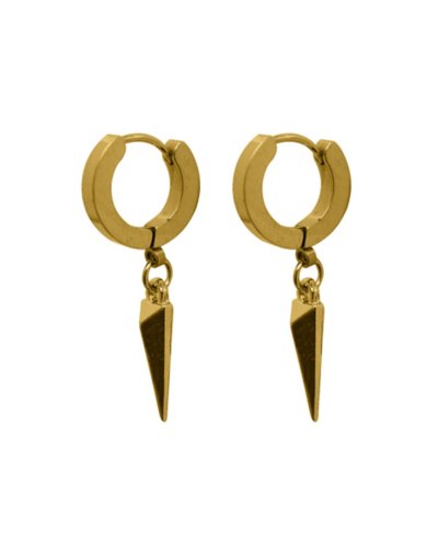 Goldtone Spike Dangle Earrings - 18 Gauge