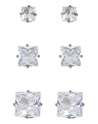 Multi-Pack CZ Stud Earrings û 3 Pair